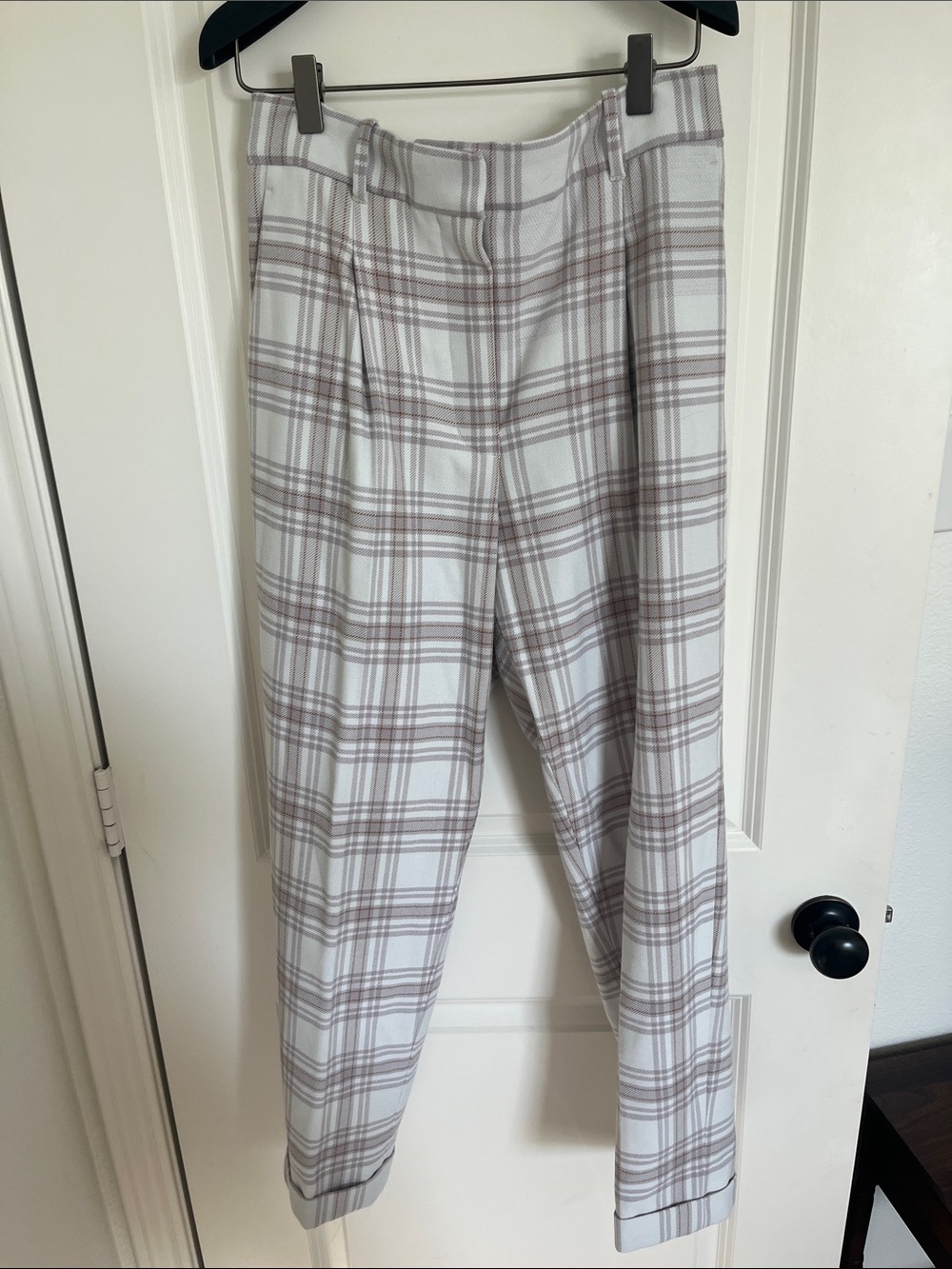 Wilfred White Plaid Ankle Pants